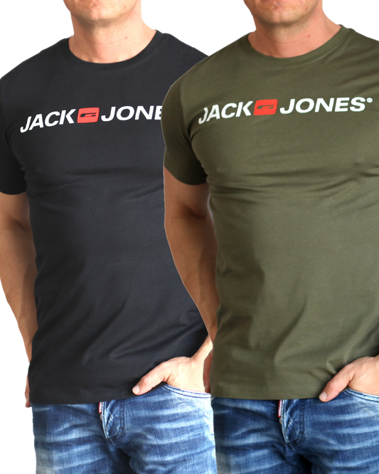 Jack & Jones T-Shirt Logo Shirt mit Printdruck Doppelpack