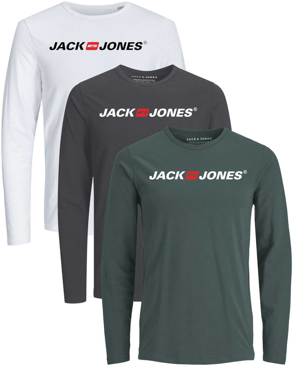 Jack & Jones 3er Pack Langarmshirt