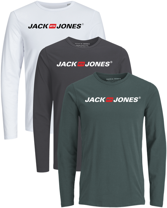 Jack & Jones 3er Pack Langarmshirt