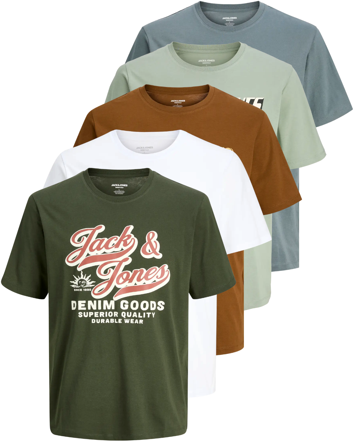 Jack & Jones 5er Pack Logo T-Shirts