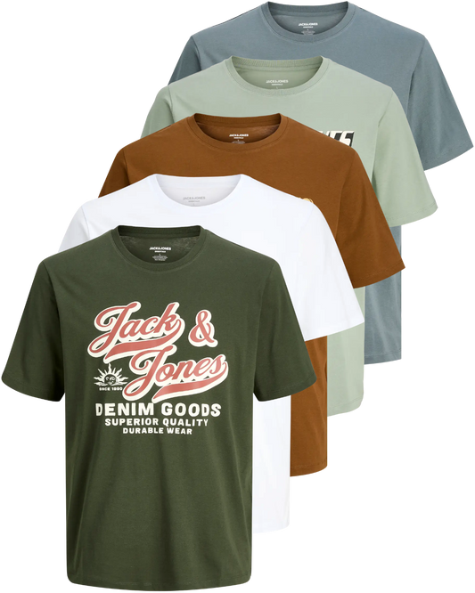 Jack & Jones 5er Pack Logo T-Shirts