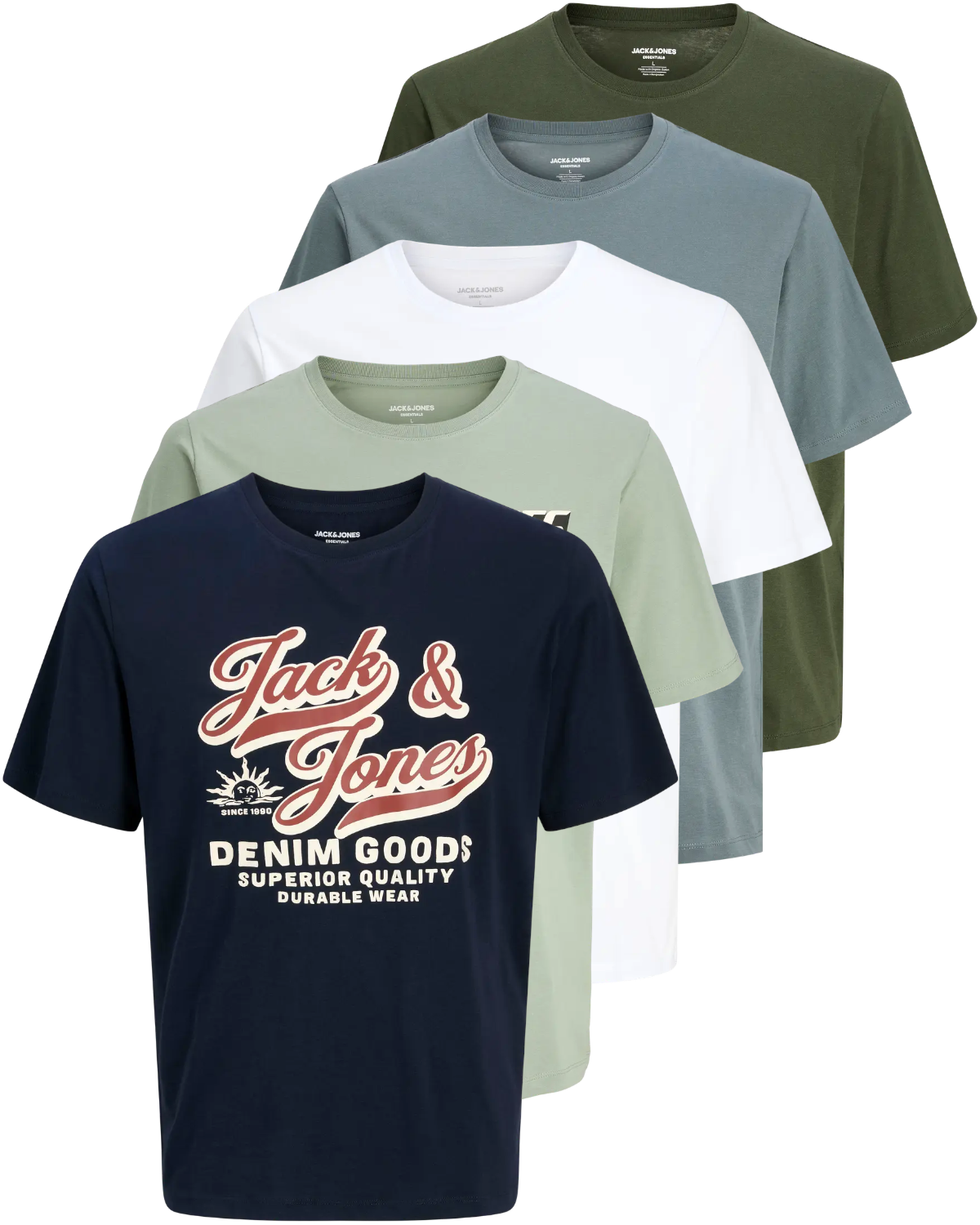 Jack & Jones 5er Pack Logo T-Shirts