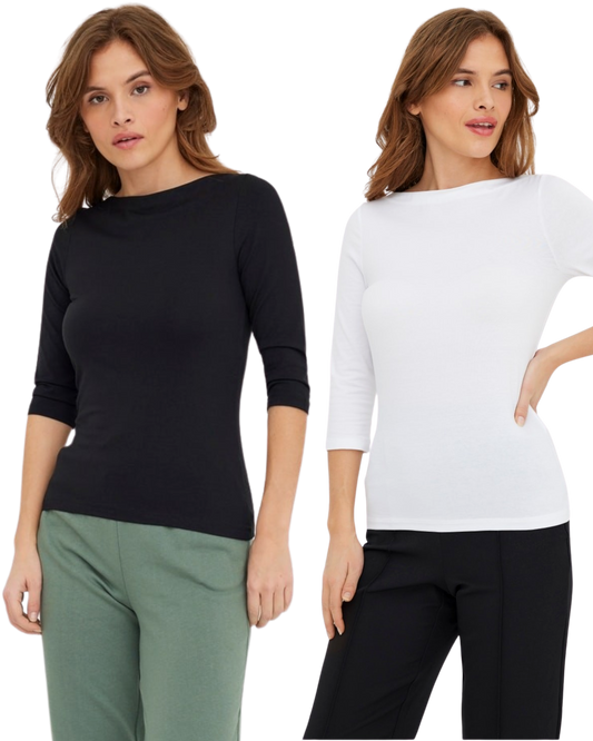 Vero Moda Basic 3/4 Arm Shirt Doppelpack