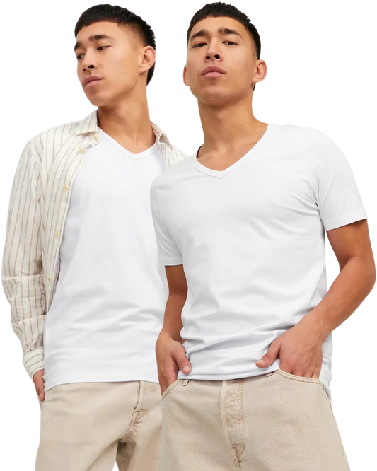 Jack & Jones Basic T-Shirt V-Ausschnitt Doppelpack