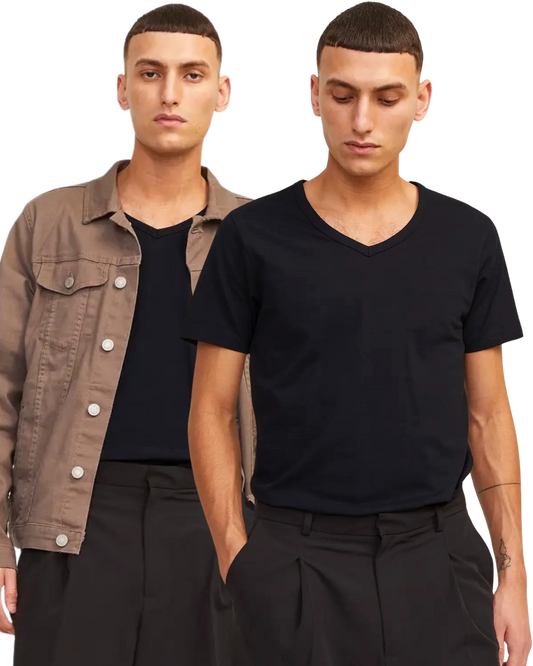 Jack & Jones Basic T-Shirt V-Ausschnitt Doppelpack