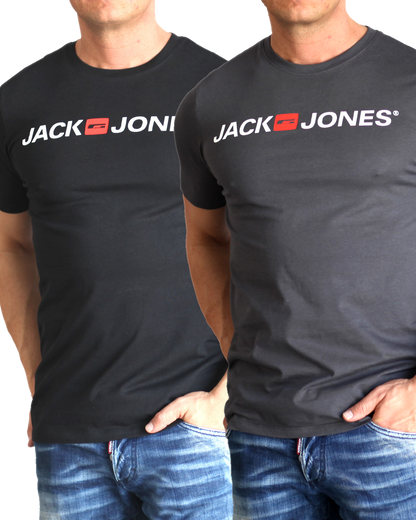 Jack & Jones T-Shirt Logo Shirt mit Printdruck Doppelpack