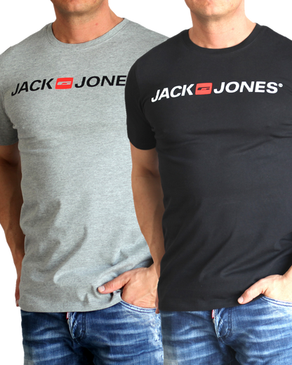 Jack & Jones T-Shirt Logo Shirt mit Printdruck Doppelpack