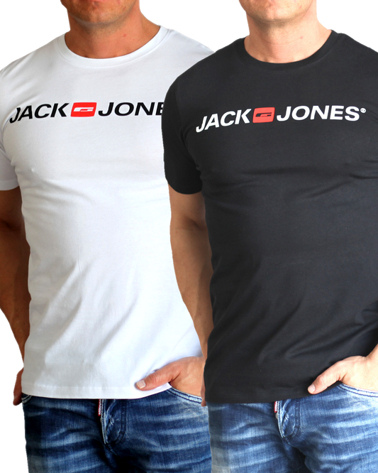 Jack & Jones T-Shirt Logo Shirt mit Printdruck Doppelpack