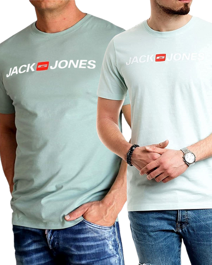 Jack & Jones T-Shirt Logo Shirt mit Printdruck Doppelpack