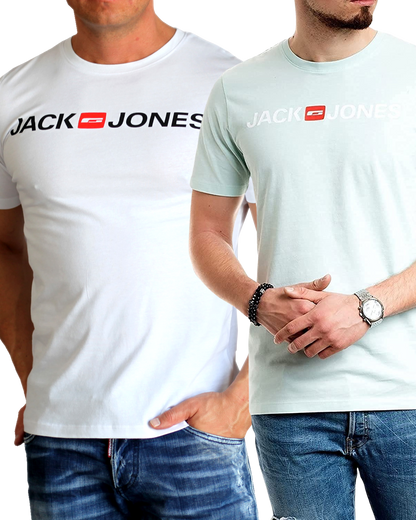 Jack & Jones T-Shirt Logo Shirt mit Printdruck Doppelpack