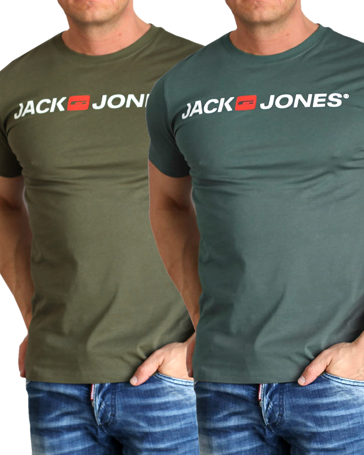 Jack & Jones T-Shirt Logo Shirt mit Printdruck Doppelpack