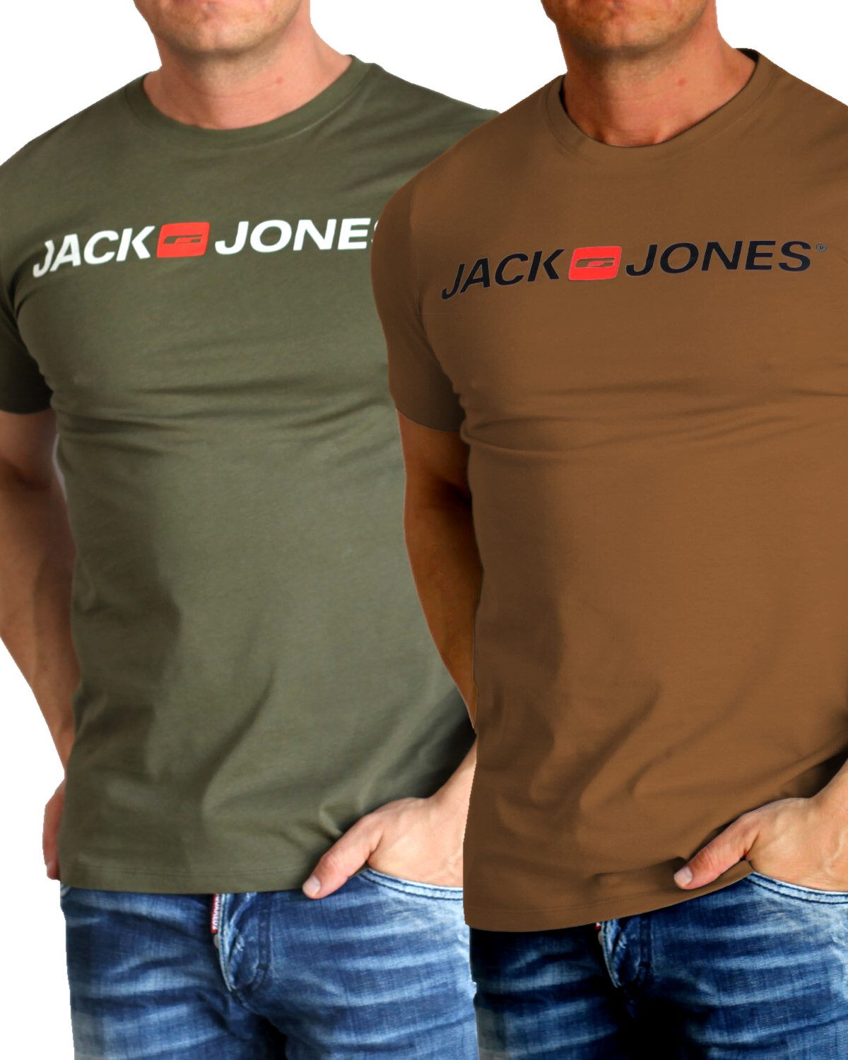 Jack & Jones T-Shirt Logo Shirt mit Printdruck Doppelpack