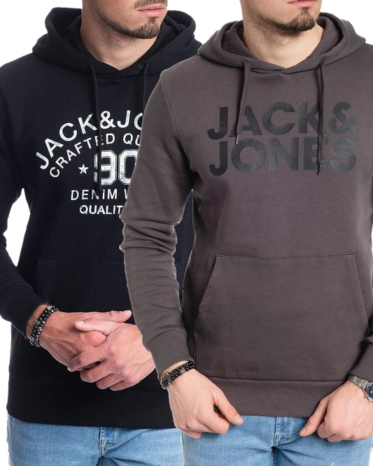 Jack & Jones Kapuzen Hoodie mit Printdruck im Doppelpack