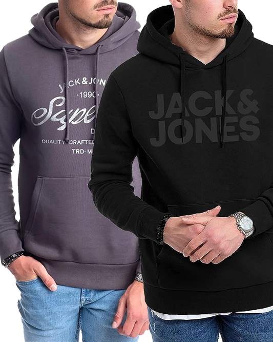 Jack & Jones Kapuzen Hoodie mit Printdruck im Doppelpack
