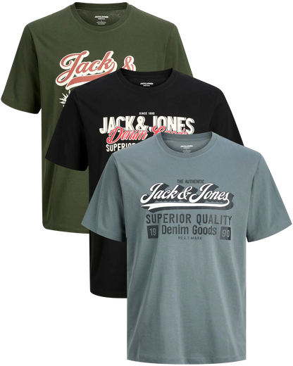Jack & Jones 3er Pack Logo T-Shirts