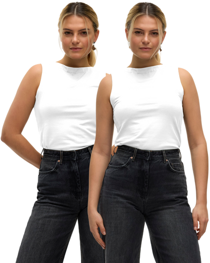 Vero Moda Basic High Neck Tanktop Doppelpack