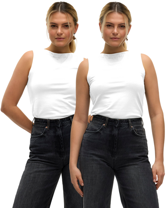 Vero Moda Basic High Neck Tanktop Doppelpack