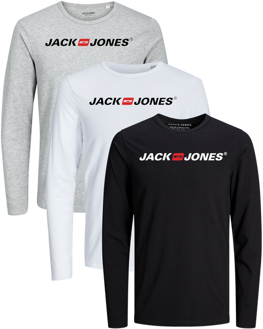 Jack & Jones 3er Pack Langarmshirt