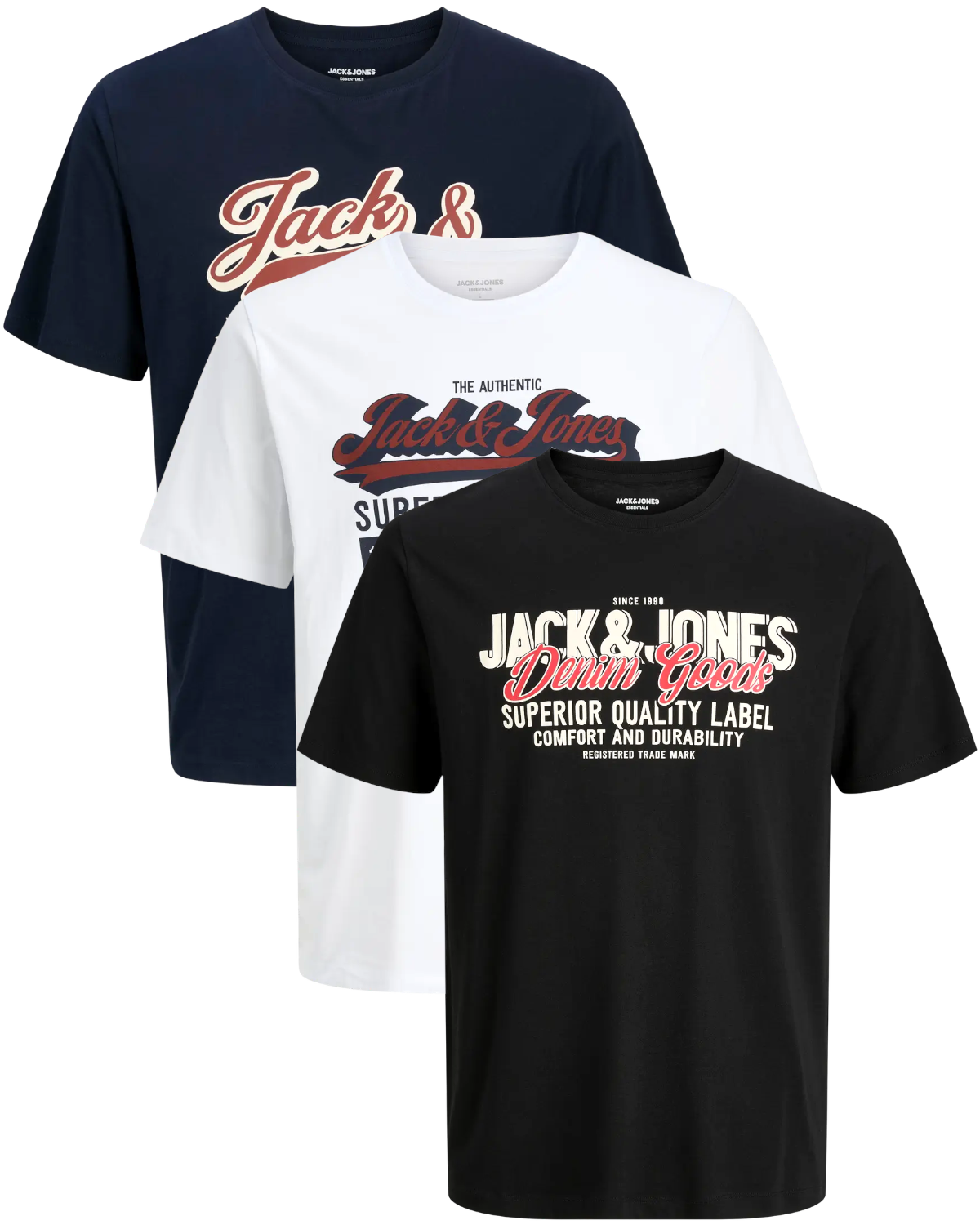 Jack & Jones 3er Pack Logo T-Shirts