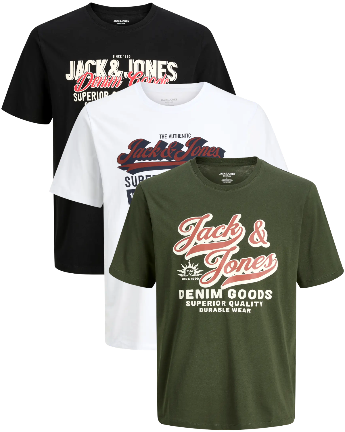 Jack & Jones 3er Pack Logo T-Shirts