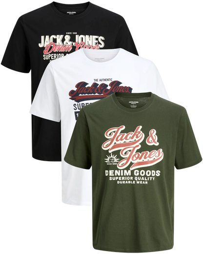 Jack & Jones 3er Pack Logo T-Shirts