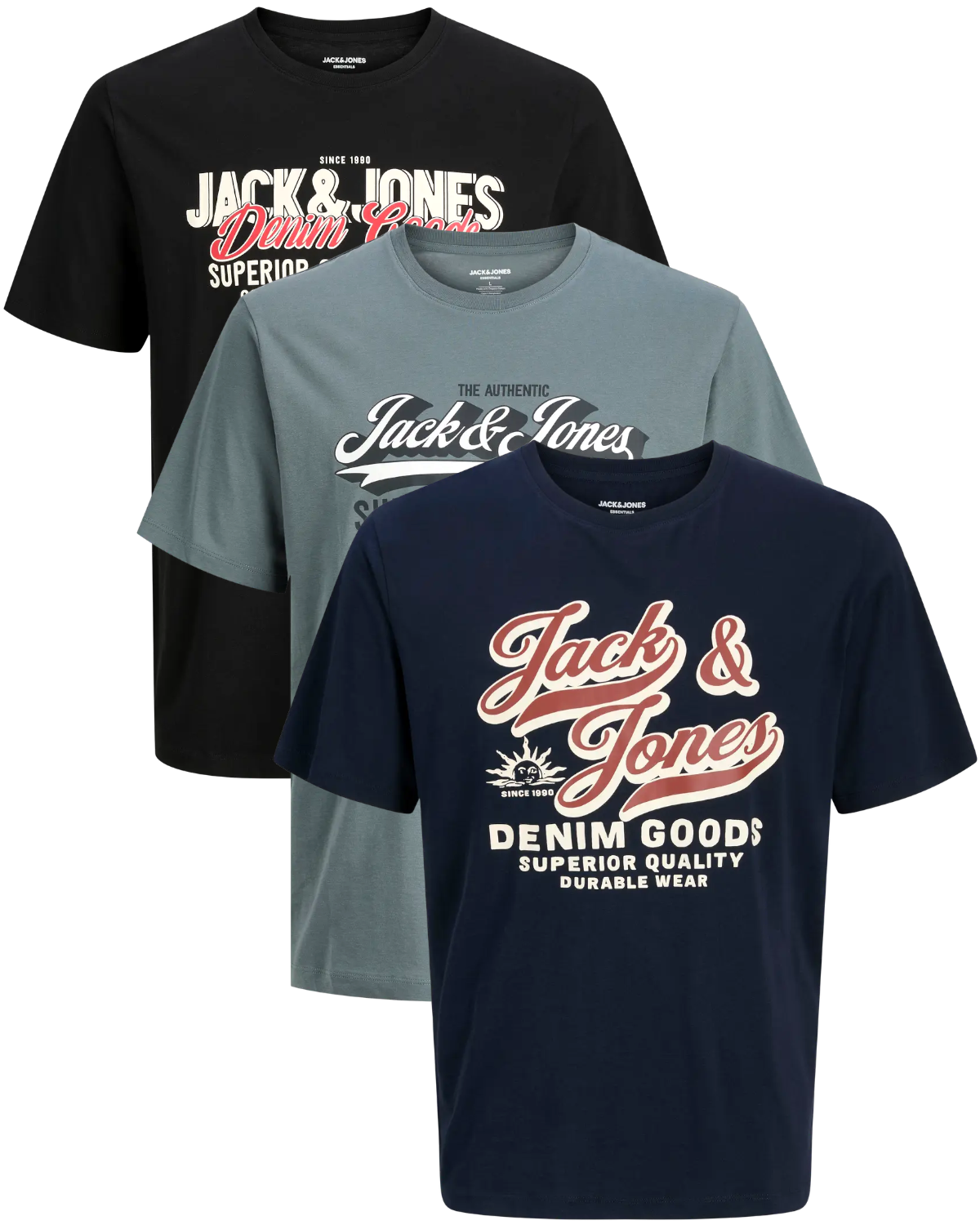 Jack & Jones 3er Pack Logo T-Shirts