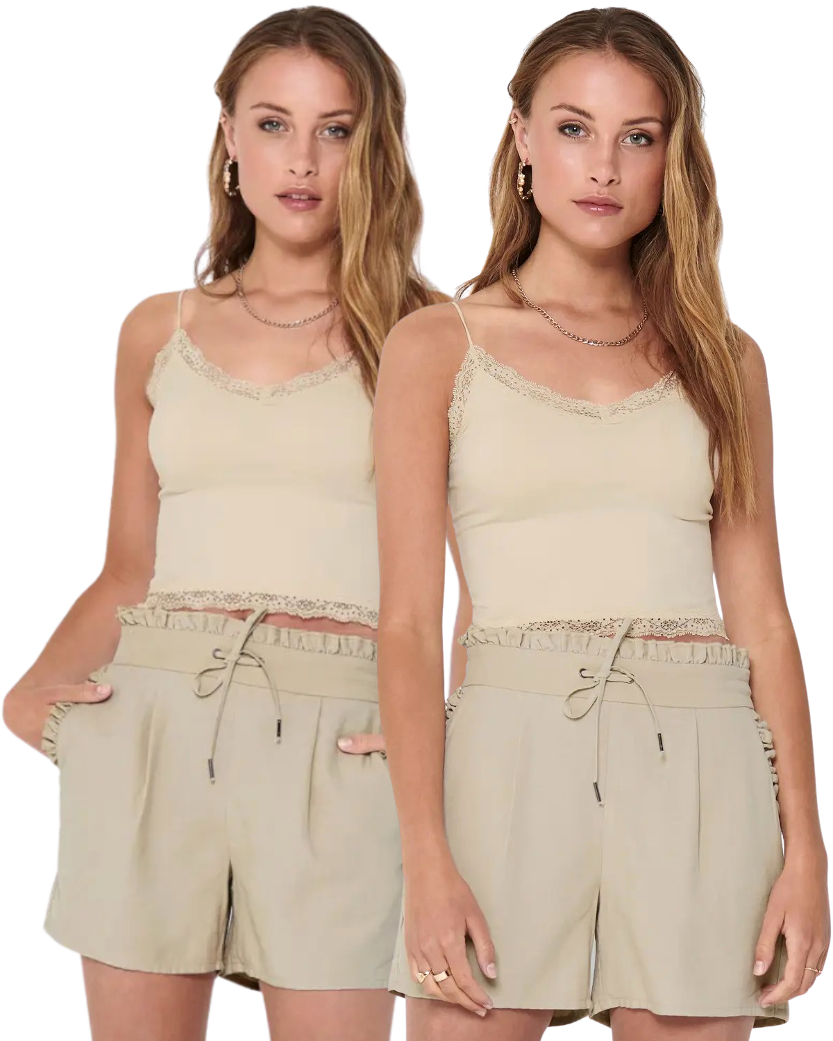 Only Tank Top mit Spitze Doppelpack