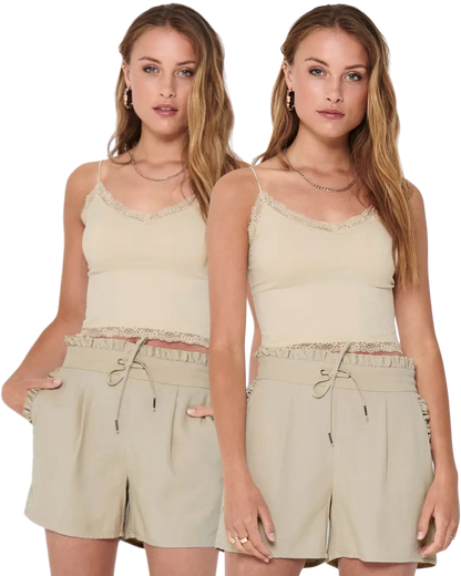 Only Tank Top mit Spitze Doppelpack