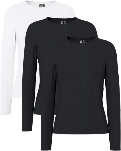 Pieces Basic Langarmshirt im 3er Pack