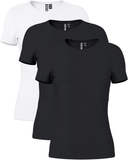 Pieces Basic rundhals T-Shirts 3er Pack