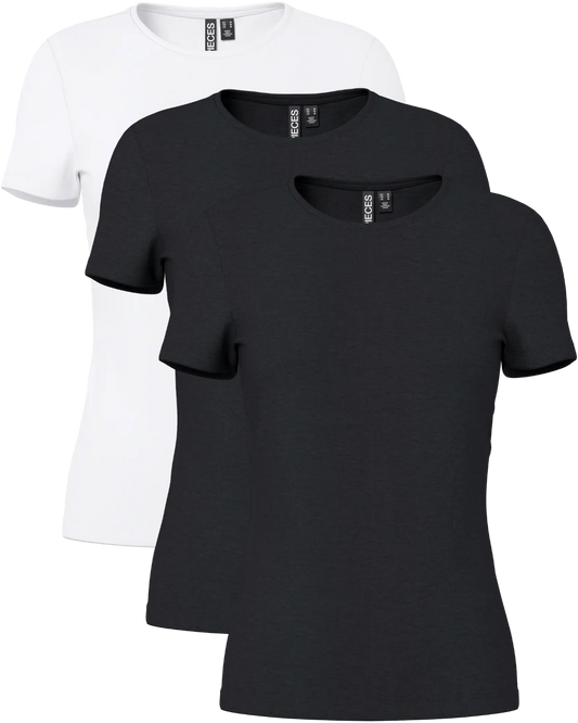 Pieces Basic rundhals T-Shirts 3er Pack
