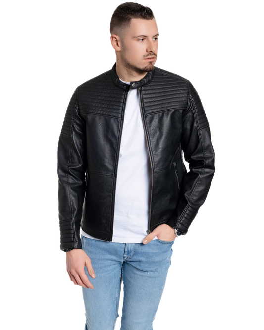 Jack & Jones Bikerjacke Slim Fit Kunstlederjacke