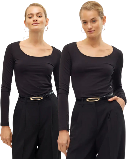 Vero Moda Basic Langarmshirt Doppelpack