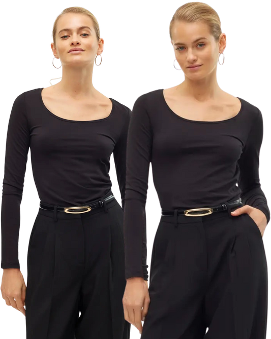 Vero Moda Basic Langarmshirt Doppelpack