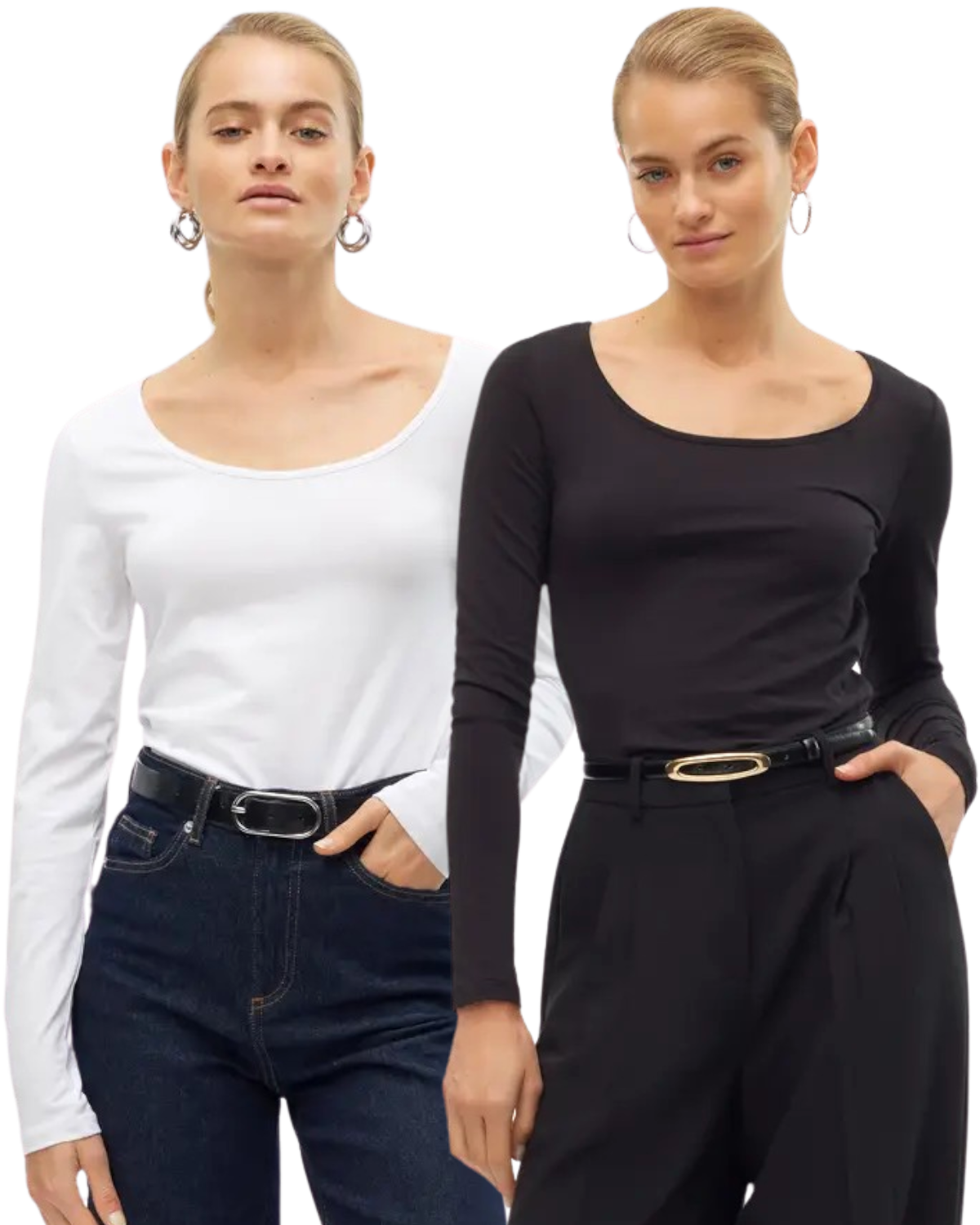 Vero Moda Basic Langarmshirt Doppelpack