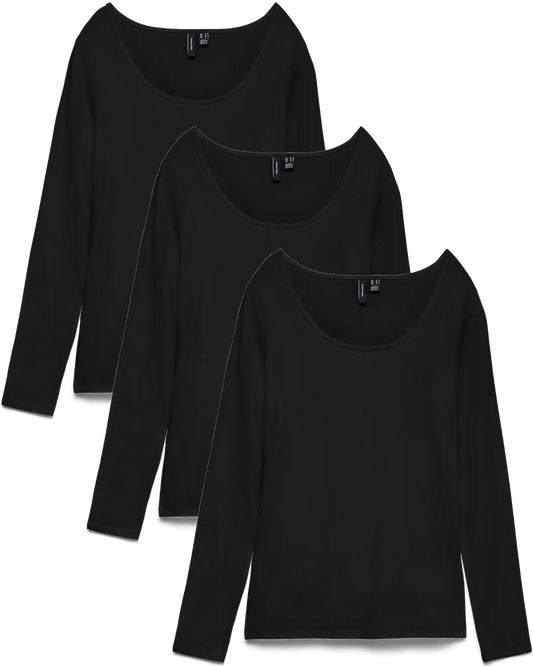 Vero Moda Basic Langarmshirt 3er Pack