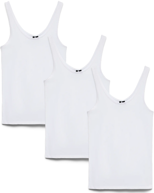Vero Moda Basic Tanktop mit tiefen Rückenausschnitt 3er Pack